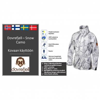 Dovrefjell Sniego komplektas Camo (Balta spalva) medžioklei 10