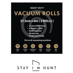 Vacuum Rolls 27.5cm x 6m (2 Rolls) embossed 90mic