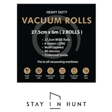 Vacuum Rolls 27.5cm x 6m (2 Rolls) embossed 90mic 1